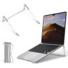 OMOTON Portable Laptop Stand for Desk, Foldable Aluminum Laptop Riser, Ergonomic Computer Stand Compatible with for MacBook Pro/Air, Dell, HP, Lenovo, 10-17.3” (Silver)