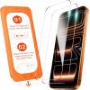 OMOTON Screen Protector for iPhone 17 Pro Max [Privacy + Transparent], 9H+ Hardness & 12FT Military Grade Shatterproof, Full Coverage Protection, 2 Pack + 2 Pack