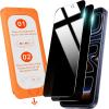 OMOTON Screen Protector for iPhone 17 Pro [Privacy + Transparent], 9H+ Hardness & 12FT Military Grade Shatterproof, Full Coverage Protection, 2 Pack + 2 Pack