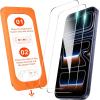 OMOTON Screen Protector for iPhone 17 Pro [Privacy + Transparent], 9H+ Hardness & 12FT Military Grade Shatterproof, Full Coverage Protection, 2 Pack + 2 Pack