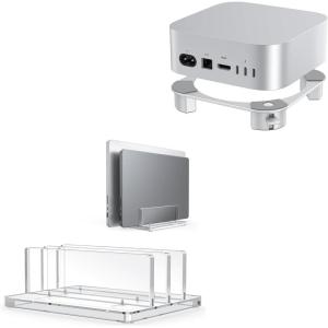 OMOTON Acrylic Laptop Holder and Aluminum Stand for Mac mini M4/M4 Pro