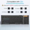 OMOTON Foldable Keyboard Supports Up to 3 Devices, Bluetooth Folding Wireless Keyboard Rechargeable with Numeric Keypad for iPad iOS Android Tablet MacOS Windows Laptop PC, Space Grey(Space Grey-US Layout)
