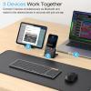 OMOTON Foldable Keyboard Supports Up to 3 Devices, Bluetooth Folding Wireless Keyboard Rechargeable with Numeric Keypad for iPad iOS Android Tablet MacOS Windows Laptop PC, Space Grey(Space Grey-US Layout)