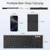 OMOTON Foldable Keyboard Supports Up to 3 Devices, Bluetooth Folding Wireless Keyboard Rechargeable with Numeric Keypad for iPad iOS Android Tablet MacOS Windows Laptop PC, Space Grey(Black-US Layout)