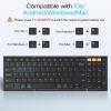 OMOTON Foldable Keyboard Supports Up to 3 Devices, Bluetooth Folding Wireless Keyboard Rechargeable with Numeric Keypad for iPad iOS Android Tablet MacOS Windows Laptop PC, Space Grey(Black-US Layout)