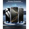 OMOTON Privacy Screen Protector for iPhone 16 Pro Max [Auto-Align Installation], Tempered Glass with 9H+ Hardness & 12FT Military Grade Shatterproof, 100% Anti-Spy, Full Coverage Protection, 2 Pack