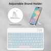 OMOTON Large Print Bluetooth Keyboard for iPad iPhone Windows Tablets – 7 – Color Backlit with Enlarged Keycaps, Rechargeable Wireless Keyboard for iPad 10th/9/8/7, iPad Pro Air Mini etc (Pink)