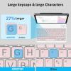 OMOTON Large Print Bluetooth Keyboard for iPad iPhone Windows Tablets – 7 – Color Backlit with Enlarged Keycaps, Rechargeable Wireless Keyboard for iPad 10th/9/8/7, iPad Pro Air Mini etc (Pink)