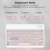 OMOTON Large Print Bluetooth Keyboard for iPad iPhone Windows Tablets – 7 – Color Backlit with Enlarged Keycaps, Rechargeable Wireless Keyboard for iPad 10th/9/8/7, iPad Pro Air Mini etc (Pink)