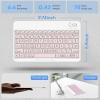 OMOTON Large Print Bluetooth Keyboard for iPad iPhone Windows Tablets – 7 – Color Backlit with Enlarged Keycaps, Rechargeable Wireless Keyboard for iPad 10th/9/8/7, iPad Pro Air Mini etc (Pink)