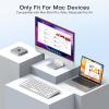 OMOTON Rechargeable Mac Keyboard, Keyboard for Mac Wireless and Bluetooth, Stable Connection, Mini Size, Comfortable Stand Holder, Compatible for MacBook Air/Pro, iMac mini, Silverwhite