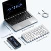 OMOTON Rechargeable Mac Keyboard, Keyboard for Mac Wireless and Bluetooth, Stable Connection, Mini Size, Comfortable Stand Holder, Compatible for MacBook Air/Pro, iMac mini, Silverwhite