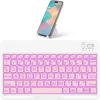 OMOTON Large Print Bluetooth Keyboard for iPad iPhone Windows Tablets – 7 – Color Backlit with Enlarged Keycaps, Rechargeable Wireless Keyboard for iPad 10th/9/8/7, iPad Pro Air Mini etc (Pink)