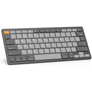 OMOTON Bluetooth Keyboard Compatible with iPad 10th Generation, iPad 10.2 (9th/8th/7th), iPad Pro 13/12.9/11 inch, iPad Air/Mini and More iOS Devices, Orange & Gray & Deep Gray