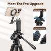 OMOTON TP02 360°Rotating for MagSafe Tripod Mount, Adjustable Aluminum Magnetic Phone Tripod for iPhone 17/16/15/14 Pro Max Air, Foldable Cell Phone Stand Fits Vlog, Gym, Travel Essentials, Navy Blue(6-Black Pro)