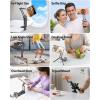 OMOTON TP02-Pro Magnetic Phone Holder for Vlogging, Content Creator Essentials with 1/4″ Screw, Arca, Strong Back Magnet for Gym, Adjustable Phone Stand & Selfie Stick for iPhone 12-17 Series, Orange(Black)