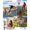 OMOTON TP02-Pro Magnetic Phone Holder for Vlogging, Content Creator Essentials with 1/4″ Screw, Arca, Strong Back Magnet for Gym, Adjustable Phone Stand & Selfie Stick for iPhone 12-17 Series, Orange(Black Set)