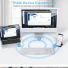 OMOTON Wireless Keyboard for Mac, Dual Bluetooth ＆ 2.4G Triple-Mode Connection, Full Size Premium Metal Frame, Ultra Slim Rechargeable Quiet Keyboard for Mac/MacBook/iMac, Non-Backlit Silver