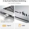 Wireless Keyboard and Mouse for Mac – 2.4G & Dual Bluetooth (BT1/BT2), OMOTON Forged Metal Frame Full Size Ultra Slim Bluetooth Keyboard Mouse Combo for MacBook/iMac/Mac mini, White