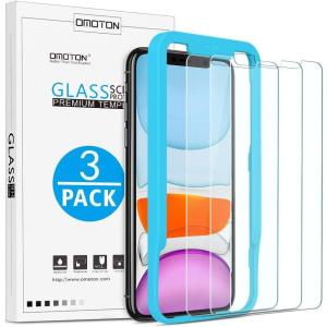 OMOTON Tempered Glass Screen Protector Compatible with Apple iPhone 11 / XR, 6.1 inch [3 Pack]