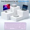OMOTON Wired Keyboard Compatible with Mac, with Dual Interface (USB and Type-C), Numeric Keypad Compatible with MacBook Pro/Air, iMac, Mac mini/Pro Laptop, Blue(Purple)