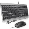 OMOTON Keyboard and Mouse for Mac, Wired Keyboard for Mac with Numeric Pad Dual Interface (Type-C & USB), Mouse with USB A Interface for MacBook Pro/Air, iMac, Mac mini/Pro Laptop, Space Grey
