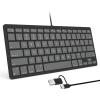 OMOTON Wired Keyboard for Mac Devices ONLY with Dual Interface, Comfortable Typing Angle & Stable Connection, Compatible with MacBook, iMac, Mac mini, PC-Graphite Black & Gray(A-Graphite Black & Gray)
