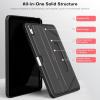 OMOTON Case for iPad A16 11th Generation 11 Inch 2025 / iPad 10th Generation 10.9 Inch 2022, Soft TPU Protective Cover with Mutiple Angle Adjustible Kickstand and Pencil Hoder, Black