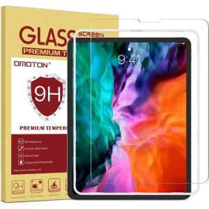 OMOTON Tempered Glass Screen Protector for iPad Pro 12.9 Inch – Sensitive Touch, Apple Pencil & Face ID Compatible