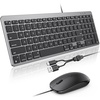 OMOTON Wired Keyboard and Mouse for Mac + Foldable Keyboard and Mouse Combo for 3-Device
