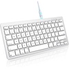 OMOTON Wireless Keyboard for Mac (Rechargeable ＆ Compact) + Wired Keyboard and Mouse for Mac (with Numeric Pad)
