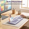 OMOTON Wireless Purple Keyboard and Mouse Combo for Windows & Bluetooth Keyboard for iPad Devices
