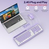 Purple Wireless Keyboard and Mouse Combo, 2.4GHz USB Receiver, with Phone Holder and Numeric Keypad, OMOTON Full-Size Keyboard for Windows/PC/Laptop/Computer, Silent Typing Keys for Office/Home(Purple)