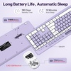 Purple Wireless Keyboard and Mouse Combo, 2.4GHz USB Receiver, with Phone Holder and Numeric Keypad, OMOTON Full-Size Keyboard for Windows/PC/Laptop/Computer, Silent Typing Keys for Office/Home(Purple)