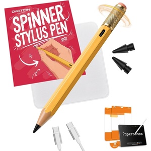 OMOTON Paper Screen Protector for iPad Pro 11 inch M4 M5 Bundle with Fidget Spinner Stylus Pen, Matte Tempered Glass witlass with Installation Tray,Pencil Shaped with Tilt Sensitivity & Palm Rejection