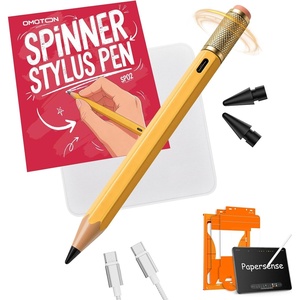OMOTON Paper Screen Protector for iPad Pro 13 inch M4 M5 Bundle with Fidget Spinner Stylus Pen, Matte Tempered Glass with Installation Tray, Pencil Shaped with Tilt Sensitivity & Palm Rejection