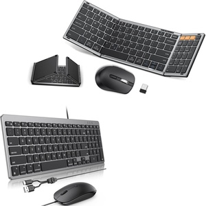 OMOTON Wired Keyboard and Mouse for Mac + Foldable Keyboard and Mouse Combo for 3-Device