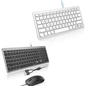 OMOTON Wireless Keyboard for Mac (Rechargeable ＆ Compact) + Wired Keyboard and Mouse for Mac (with Numeric Pad)