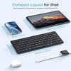 OMOTON Ultra-Portable Bluetooth Keyboard for iPhone iPad, Rechargeable with Adjustable Stand, Compact Wireless Keyboard for iPad Pro/Air/Mini & iPhone Series, Ideal for Study, Travel and Office, Black