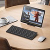 OMOTON Ultra-Portable Bluetooth Keyboard for iPhone iPad, Rechargeable with Adjustable Stand, Compact Wireless Keyboard for iPad Pro/Air/Mini & iPhone Series, Ideal for Study, Travel and Office, Black