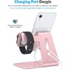OMOTON Stand for Apple Watch – 2 in 1 Universal Desktop Stand Holder (Not Include Charger) for All iPhone 17 16 15 14 13 and Apple Watch Series 9/8/7/6/5/4/3/SE (Both 38/40/41/42/44/45mm) Rose Gold(Rose Gold)