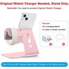 OMOTON Stand for Apple Watch – 2 in 1 Universal Desktop Stand Holder (Not Include Charger) for All iPhone 17 16 15 14 13 and Apple Watch Series 9/8/7/6/5/4/3/SE (Both 38/40/41/42/44/45mm) Rose Gold(Rose Gold)