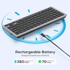 OMOTON Upgraded Rechargeable Bluetooth Keyboard for iPad, with Adjustable Stand Holder and 2 Key Stickers, Compact Portable Wireless Keyboard for iPad 11th A16, 10th, Pro, Air, Mini, Grey(Grey)