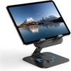 OMOTON TA04 Ultra-Slim Tablet Stand for iPad, Swivel Phone Holder for Desk | 360°Rotation Metal base with plastic panel, Adjustable angle, Silicone pad, Fit for phone & tablets