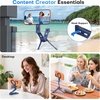 OMOTON TP03 [Ultra-Slim] for MagSafe Tripod, 360° Rotating Magnetic Phone Tripod for iPhone 17/16 Pro Max Air Women Men, Fold Cell Phone Stand with 1/4″ Screw & Hook Fits Vlog, Live, Travel, Blue