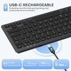 OMOTON Bluetooth Keyboard for Mac, Rechargeable Wireless Keyboard, Ultra-Compact (No Number Pad), Ergonomic Angel, Travel & Home Office Ready, for MacBook Pro/Air iMac Mac mini Neo – Ink Black