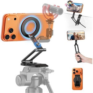 OMOTON TP06-E [3-Adjust] Sturdy Magnetic Phone Tripod for iPhone 17/16 Pro Max, Aluminium Phone Stand for MagSafe with Hook 1/4″ Screw& Arca, Travel Essentials Gift for Vlog, Creators, Live, Women Men