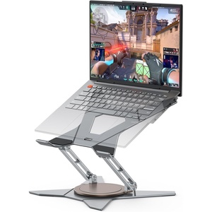 OMOTON Heavy Duty Laptop Stand, 33 lbs Gaming Laptop Riser, 360° Rotating | Aluminum Alloy, 11-17″ Gaming Laptop, Height Adjustable, 360° Rotating, Thick Dual Arms, Anti-Slip, Ergonomic, Sturdy