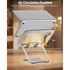 OMOTON Portable Laptop Stand, Ultra-Slim Height Adjustable Laptop Riser | Non-Slip Silicone Pads, Ventilated Laptop Holder, Compatible with10-15.6″ MacBook/Dell/HP, Fits Travel & Office