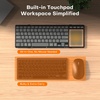 OMOTON Rechargeable Foldable Keyboard with Touchpad & 3 Bluetooth Channels | Anti-Slip Leather Cover Wireless Keyboard for Travel & Business, Multi-Device Sync for iPad,iPhone,Tablet,Laptop,PC，Graphite